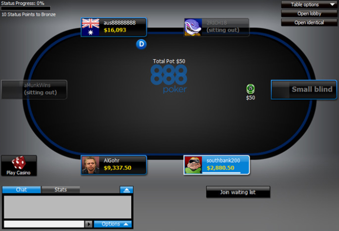 casino 888 poker online